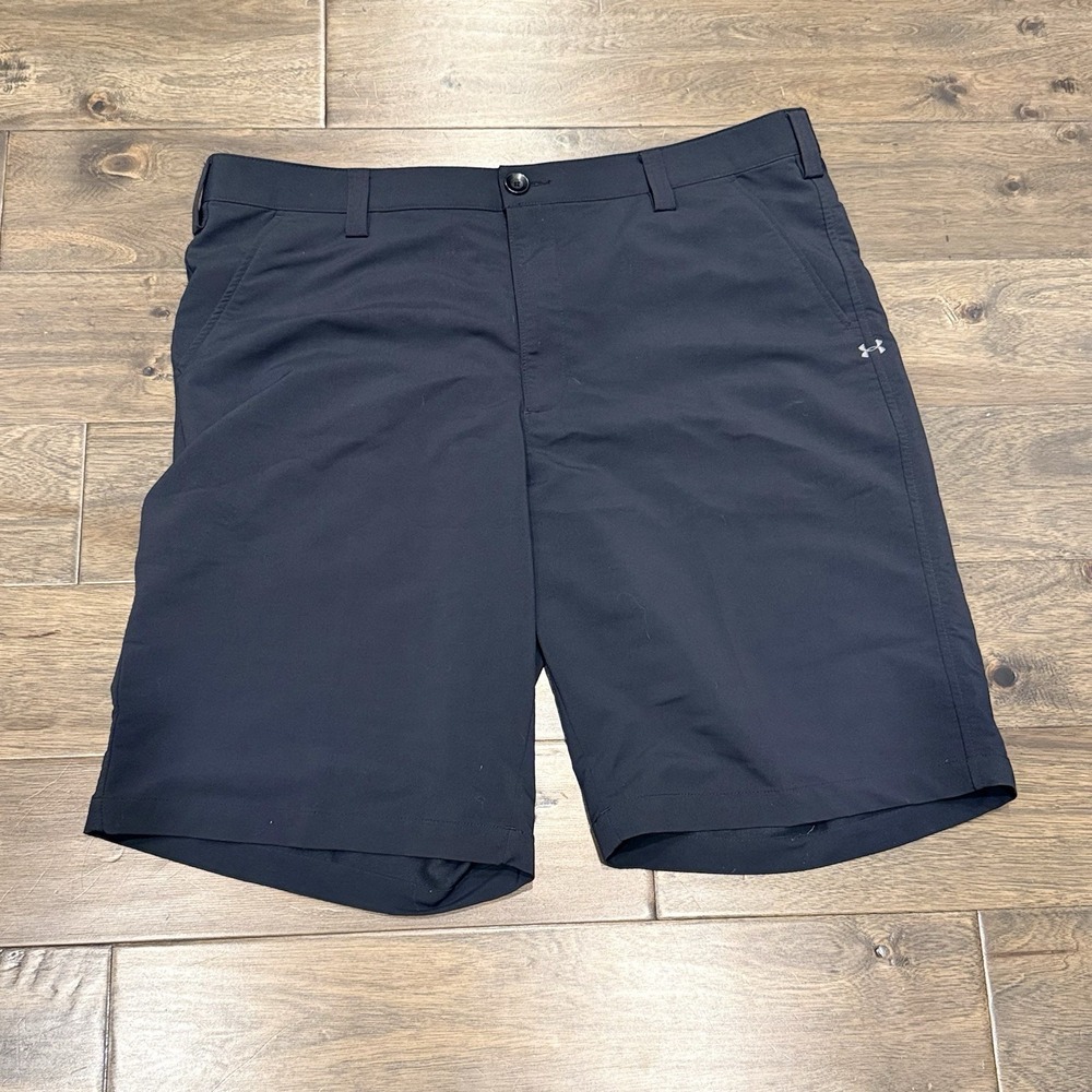 Under Armour Golf Shorts Mens 38 Black Excellent Stretch Performance 1236343